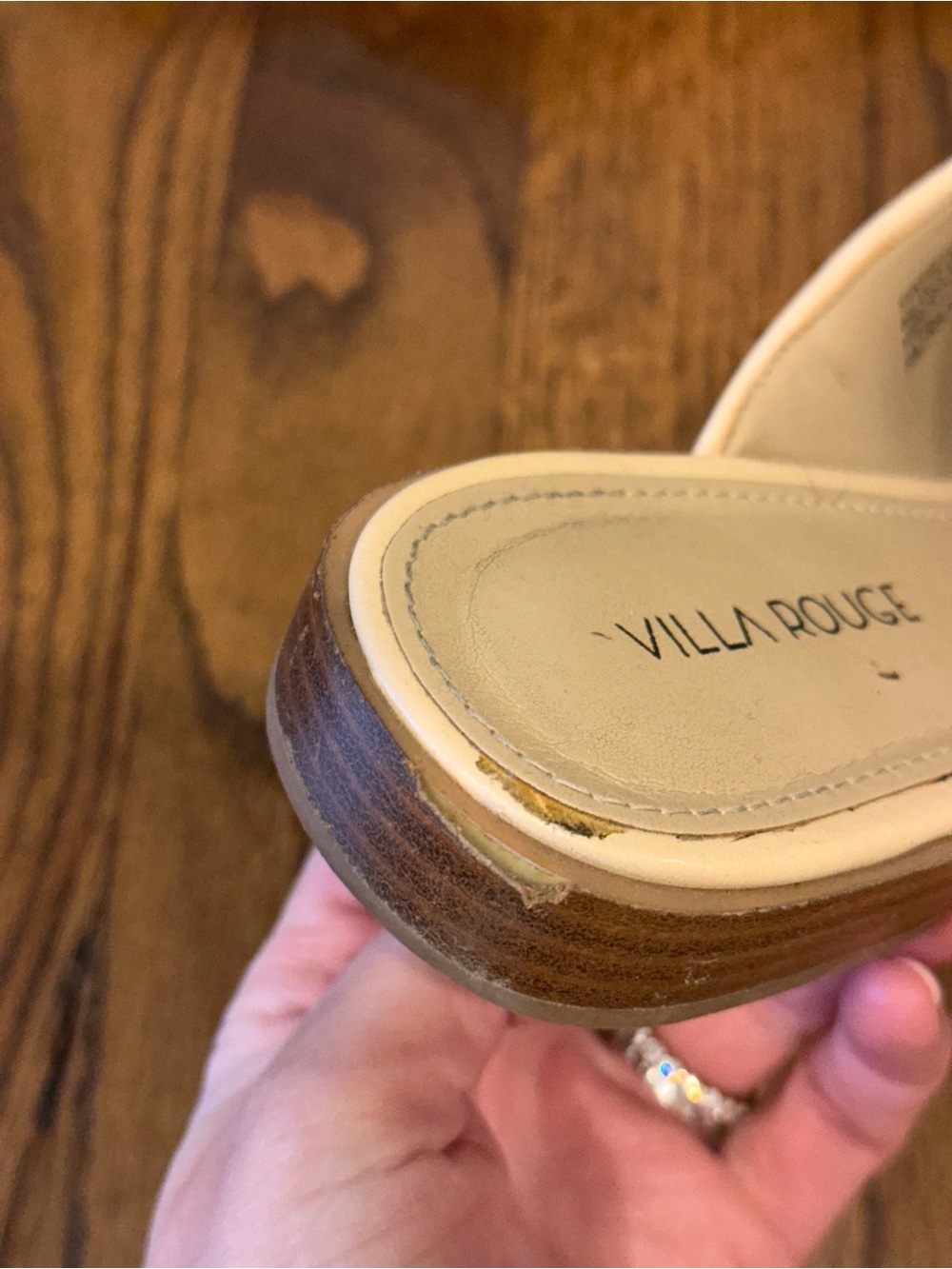 Villa Rouge Cream Rattan Loafer Mules - Picture 2 of 4